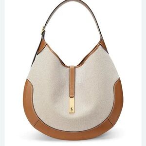 NWT Polo by Ralph Lauren Tan and Cream Hobo Bag